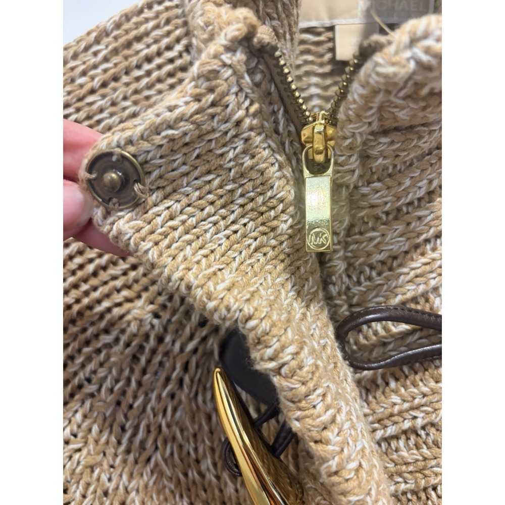 Michael Kors Chunky Knit Toggle Cardigan Cape XS Oversized Zip Quiet Luxury - Picture 6 of 14